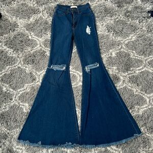 Super flare high rise jeans